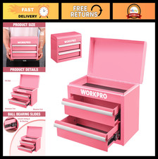 Metal Mini Tool Box with 2 Drawers & Top Stor...