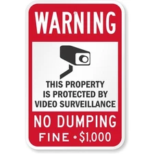 No Dumping Warning Aluminum Weatherproof Sign c00538