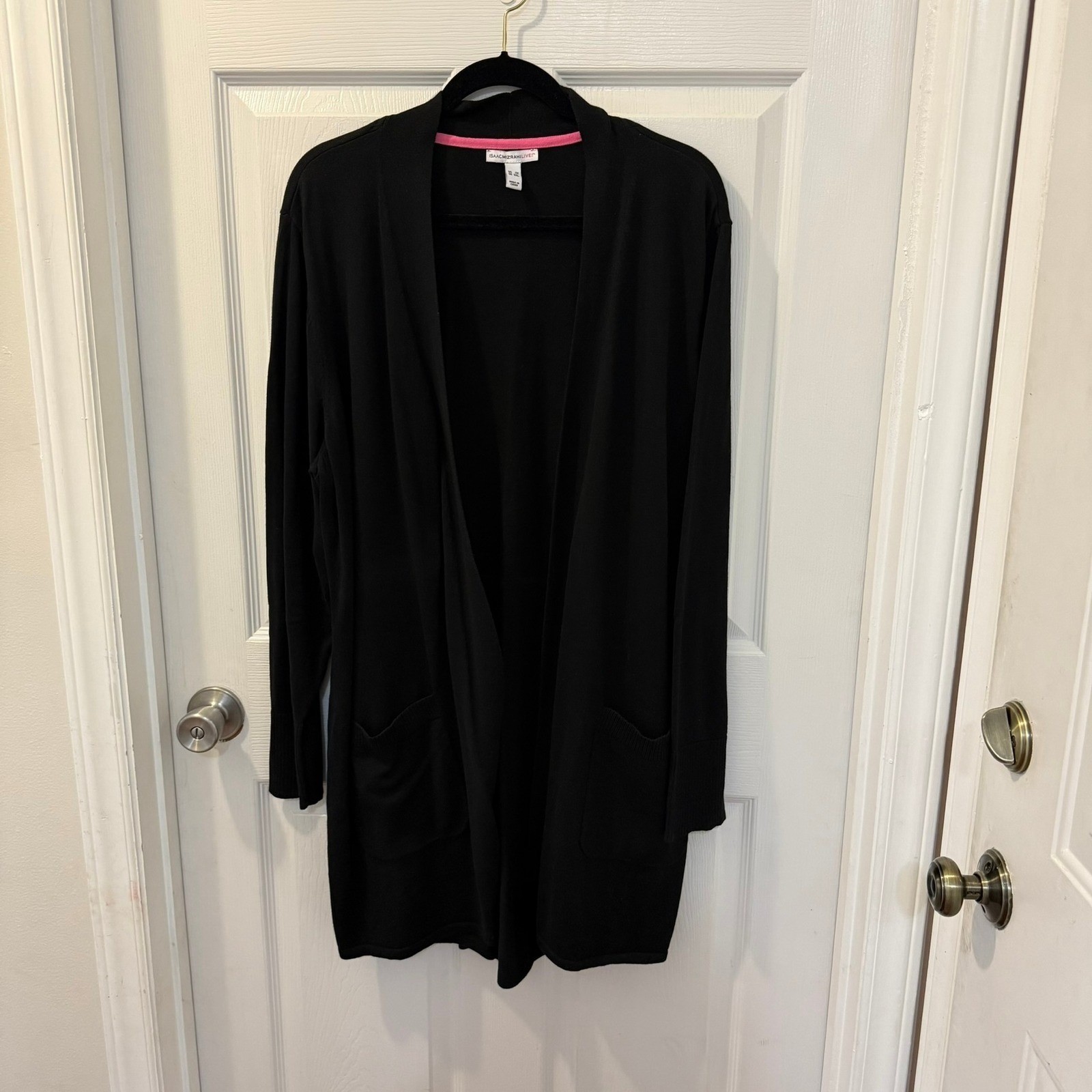Isaac Mizrahi Live! Women Plus Size 3X Essentials Cardigan Duster Sweater Black