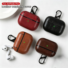 For Apple Airpods 4 3 2 Pro 2/3 PU Leather Anti-Lost Case With Hook Sleeve Cover