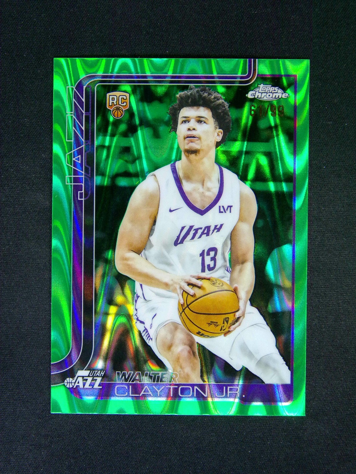2025-26 Topps Chrome Walter Clayton Jr. #268 RC Green Raywave Refractor /99