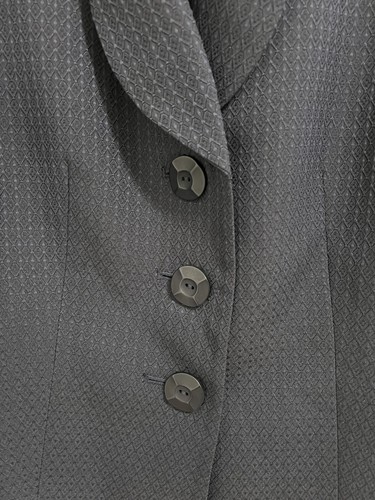 Le Suit Dark Navy Jacquard Three Button Blazer Jacket Sz 8 - Picture 8 of 8