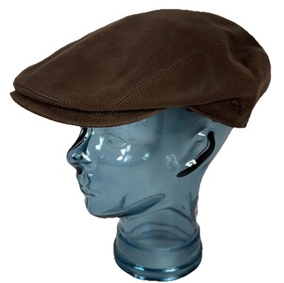 Gottmann Jackson Brown Pebble Leather Flat Cap Size 61 / XL