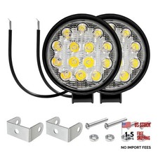 Led Round Light Bar, 2PCS 4.5" 48W 2000LM Flood Light Pod, Waterproof Work
