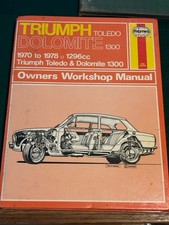 Haynes Workshop Manual No. 086  - Triumph Toledo & Dolomite 1300 - 1970-78