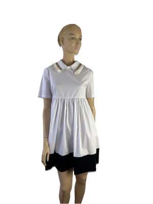 NWT $410 L'AUTRE CHOSE EMPIRE WAIST COLLARED SHORT SLEEVES DRESS SIZE 44