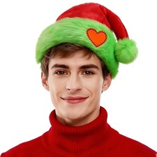 Santa Hat Xmas Hat for Adults Unisex Christmas Holiday Party Supplies