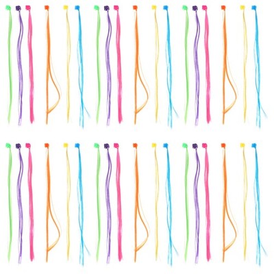  36 Pcs Colored Clip-in Hair Extensions Braided Ponytail Colorful