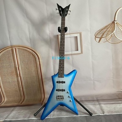 4 Strings Electric Bass Guitar Blue Special Shape Maple Neck Fast Ship Stock