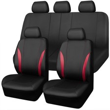 Outlet Sporty Carbon Fiber Leather Universal Car Seat Covers, Universal Fit f...