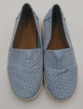 Womens Toms Avalon 10015243 Light Bliss Blue Chambray Dots Size 6