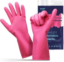 Durable Pink Cleaning Gloves - 3 Pairs of Waterproof, Non-Slip XL Rubber Gloves