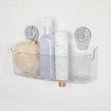 Wall-Mounted Extra-Large Suction Bath Basket, Easy to Install Shower Organizer,