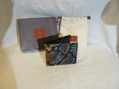 NIB ETRO MULTI COLOR SNAKE SKIN PRINT BIFOLD WALLET