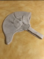 Antique Knit Baby Bonnet Ivory
