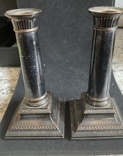 Antique English Candlestick Holders Set Of 2 6 1/2” Tall
