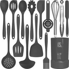 Silicone Cooking Utensils Set - 446°F Heat Resistant Kitchen Utensils,Spatula...