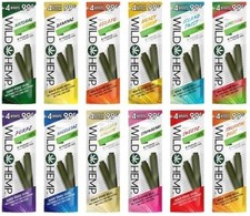 Wild Hemp Wraps Rolling Paper W/Variety Flavors, 20 of 4 Pack/Per Box, 80ct.