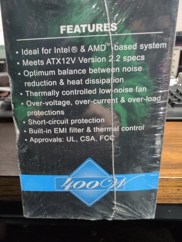 Alimentatore Allied AL-A400ATX 400W - Sigillato Nuovo! Spedizione PRIMA. #O9 - Foto 3 di 4