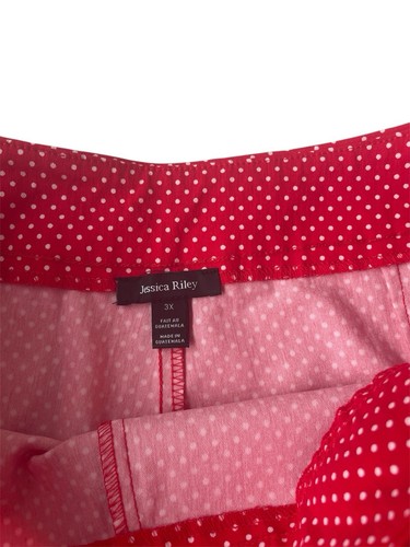 Jessica Riley Red White Polka Dot Shorts Pockets 9 Inch Inseam Woman's 3X NWT - Picture 2 of 3