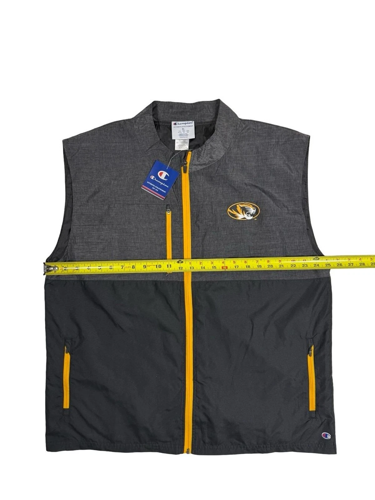 Champion Missouri Tigers Mizzou Vest Mens Size XL Full Zip NCAA Gray Black NWT - product detail image 4