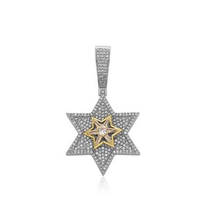 Authentic Rotatable Hexagram Pendant Necklace 14K Gold Plated Reduce Stress Jewelry