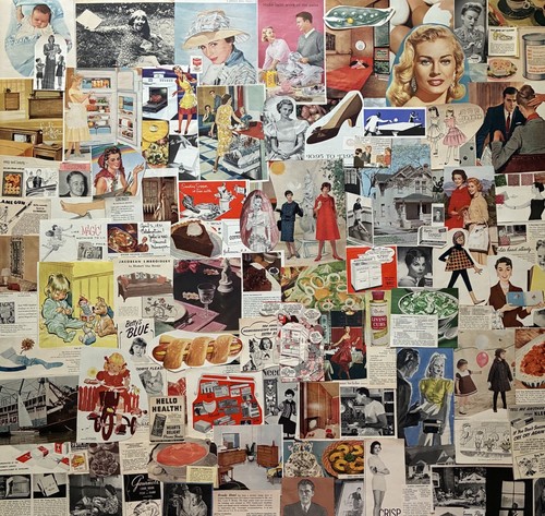 Lot~100 1930s-1960s~Small Ads & Cutouts~Ephemera~Collage~Junk Journals~Scrapbook