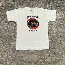 VTG NASA Shirt Mens Medium White Endeavour Space Mission STS 69 Made In USA 90s