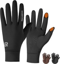 ROCKBROS Thin Winter Gloves,Lightweight Anti-Slip Touch Screen Road Bike Gloves