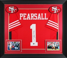 Ricky Pearsall Authentic Signed Red Pro Style Framed Jersey BAS Witnessed 2