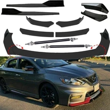 For Nissan Sentra Front Bumper Lip Spoiler+Side Skirt+Rear Lip+Strut Rods