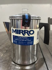 Vtg Mirro Percolator Campfire Stovetop 9 CUP Coffee Pot NWT