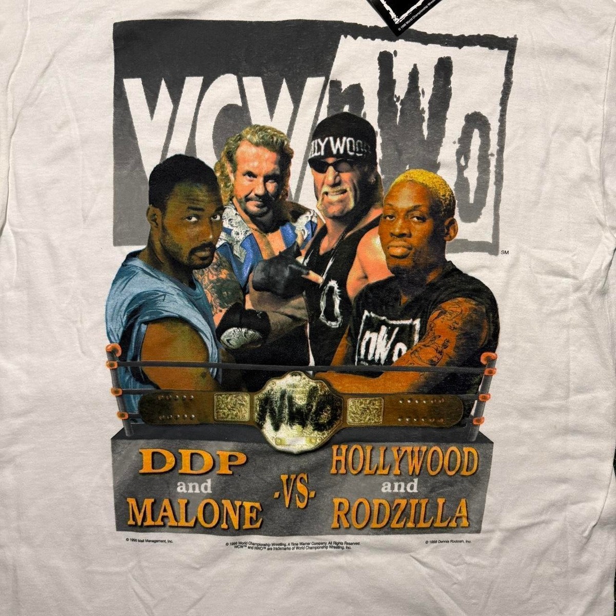New With Tag Vintage 1998 WCW/NWO T-Shirt Rodzilla Dennis Rodman 