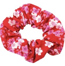 very cute Hair Scrunchie Tie Ponytail Holder Japanese cherry blossoms Fabric