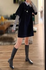 MARC JACOBS Disney One Piece Mickey Embroidered Black Denim Dress XS