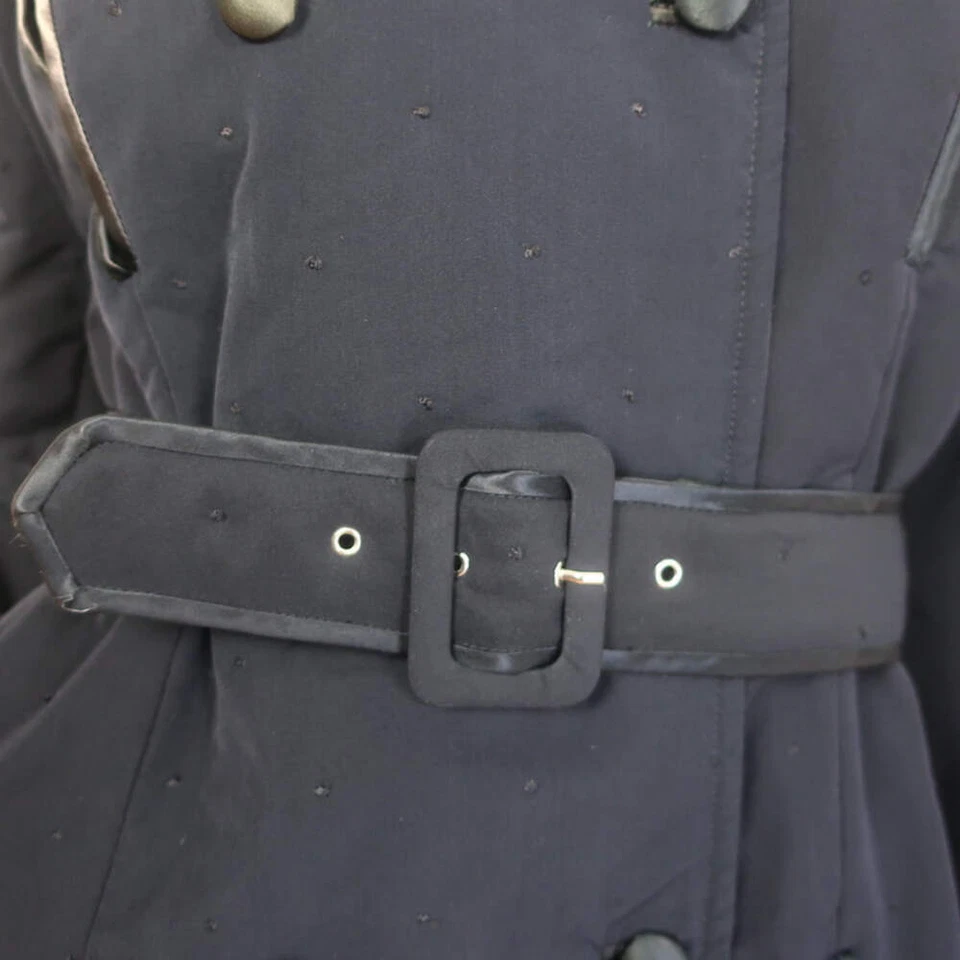 Abrigo acolchado Plein Sud bordado en puntos doble botonadura negro Foto 3 de 4