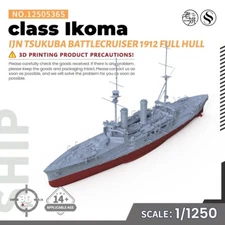 SSMODEL SSC1250536S 1/1250  IJN Tsukuba class Ikoma Battlecruiser 1912 FULL HULL