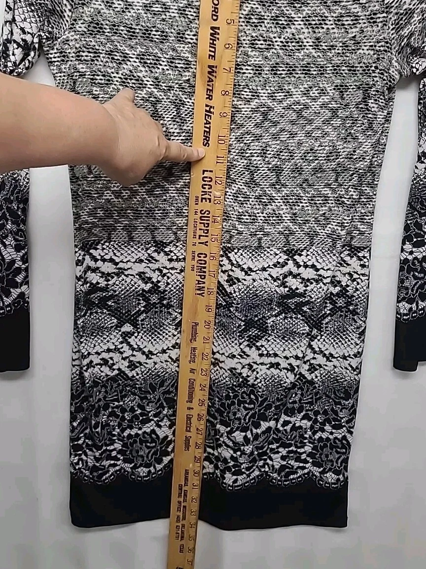 Abito Michael Kors tunica stampa serpente tubino elasticizzato piccolo manica lunga