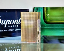Genuine S.T. Dupont Diamond Head Gatsby Lighter in Gold with Silver Trim