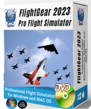 Flight Gear 2023 - Professional Flight Simulator Windows MAC OS / PC on DVD