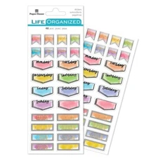 2 sheets Calendar Daily Weekly  Clear Stickers Papercraft Planner Agenda Chart