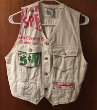 Vintage Women’s Vest From The 80’s White Denim Must See How Awesome It Is