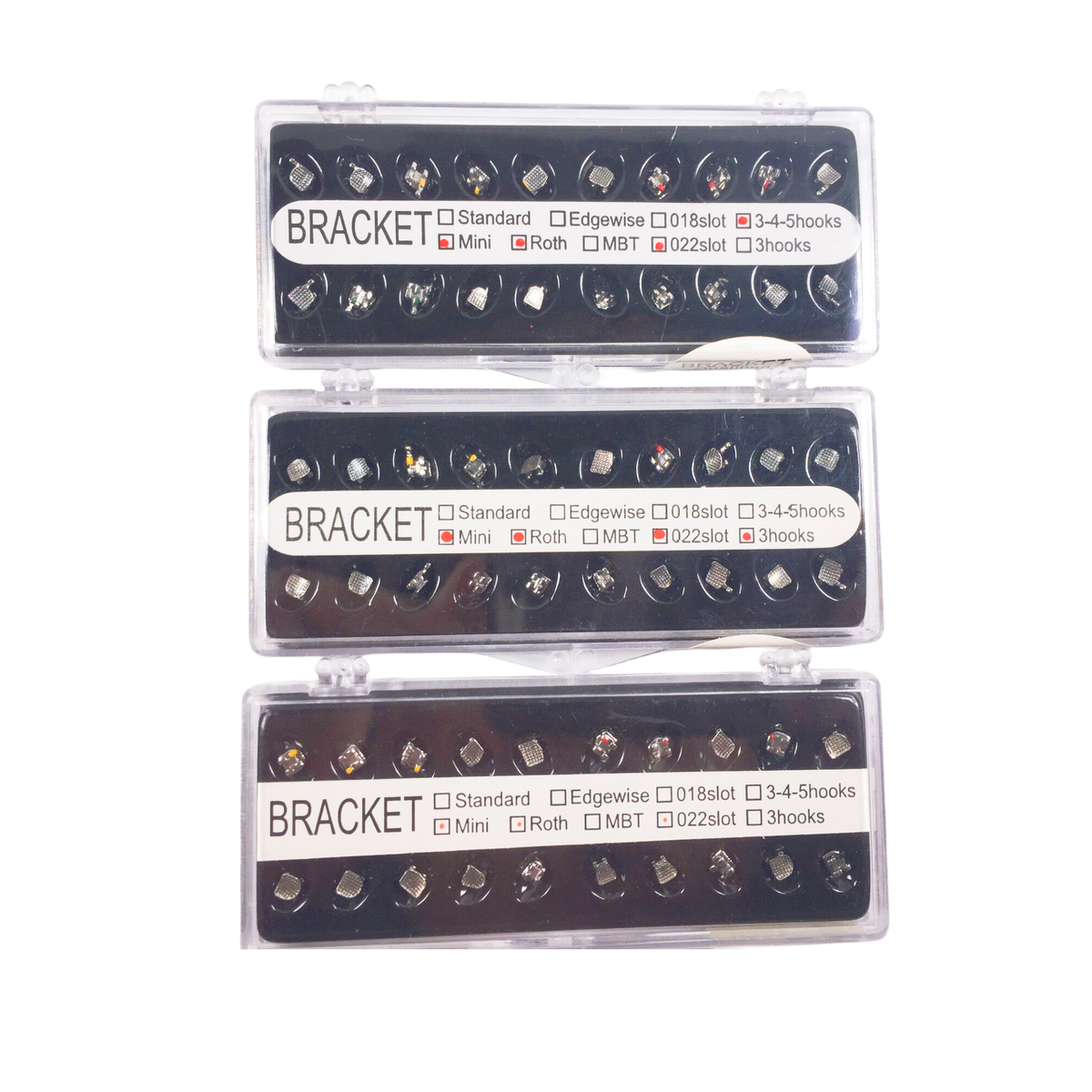 50 Packs De Brackets Orthodontiques Mini Roth 022 345 - Base En Maille - Pour Dentiste