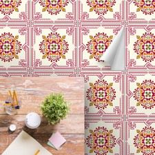 Floor Tile Stickers Set of 20 "Sarina" for Kitchen, Bathroom, Shower Durable