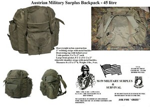 austrian army backpack