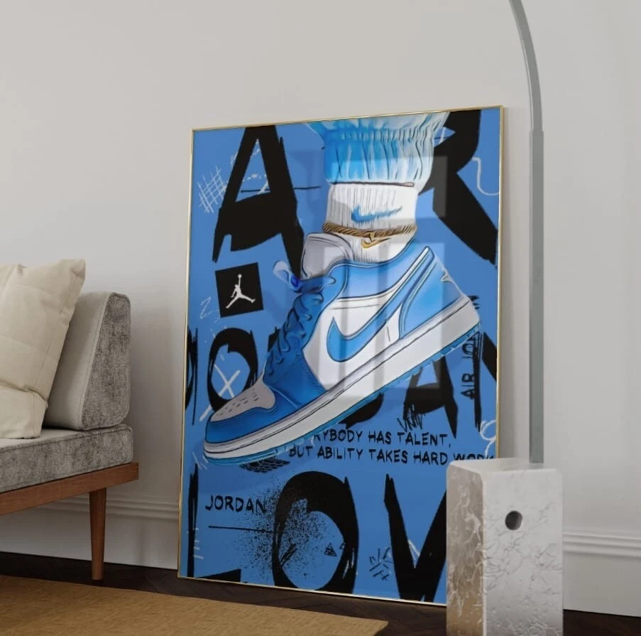 Set of 3 Nike Air Jordans Art pieces canvas wall art home decor - image 3 of 4