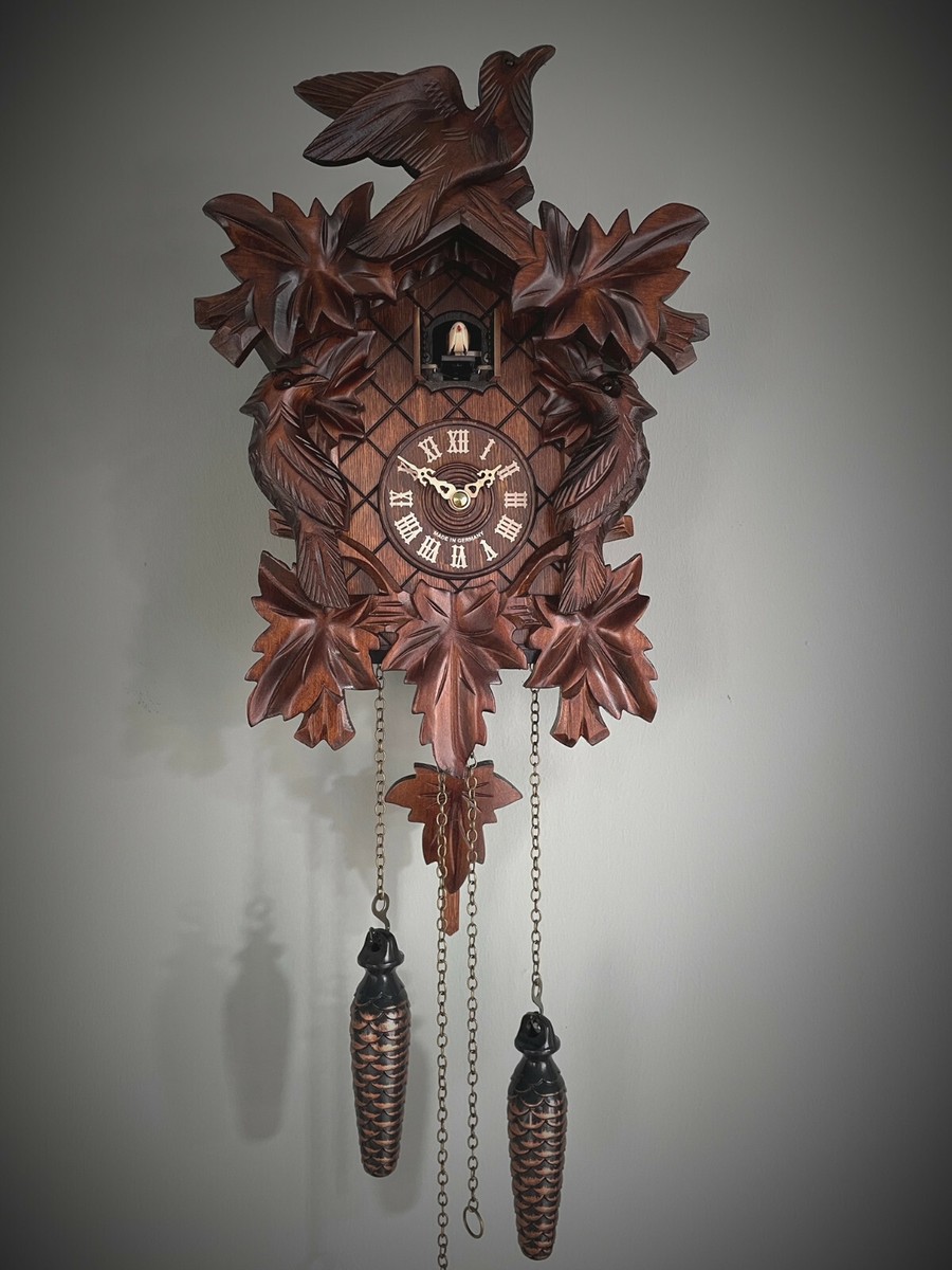 cuckoo clock black forest quartz german wood battery clock