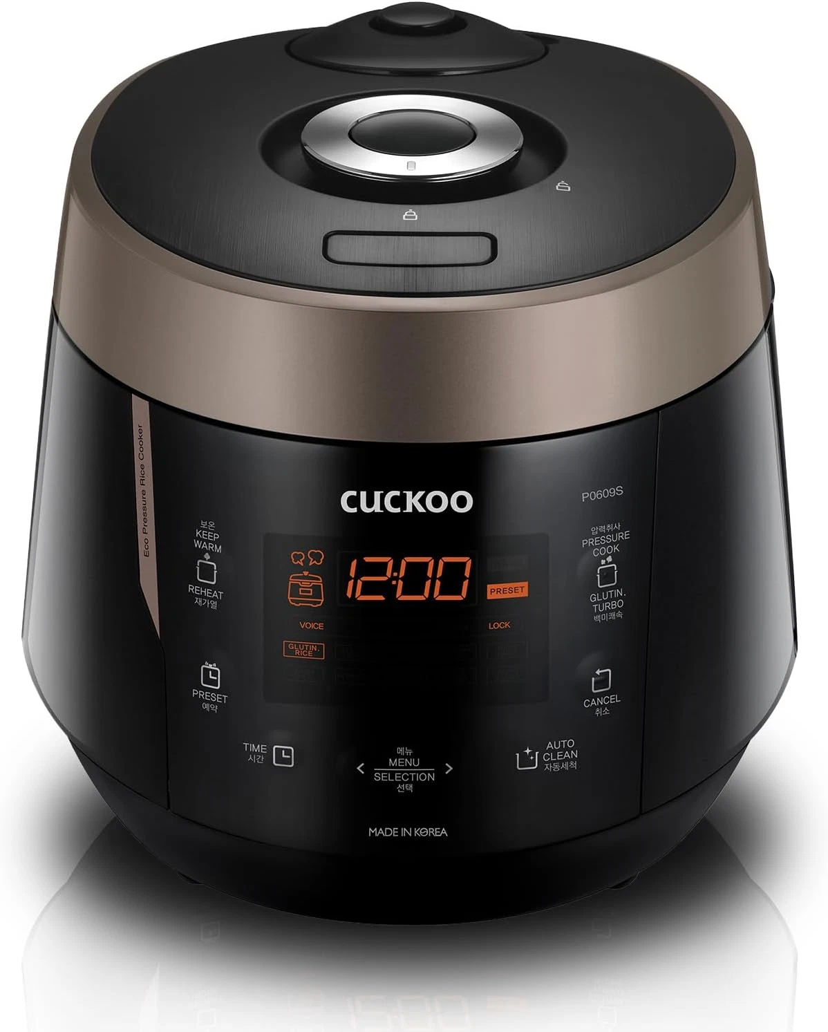 6-Cup Electric Pressure Rice Cooker with 12 Programs & Warmer Function