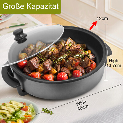 Superles Elektrische Multipfanne Pfanne Bratpfanne Pizzapfanne Cooker 42CM