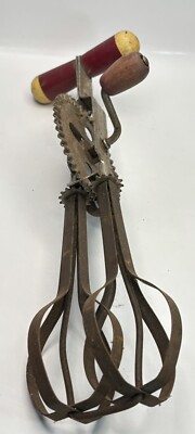 Vintage Super Egg Beater Mixer, Patent USA Works Antique Metal Mixer